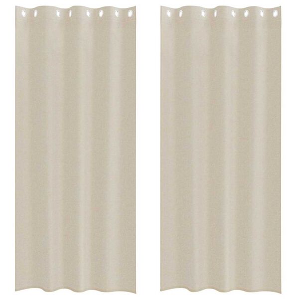 vidaXL Voile Függöny 2 pcs Homokszín 225 x 140 cm Poliészter