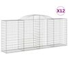 vidaXL 12 db &iacute;ves horganyzott vas gabion kos&aacute;r 300x50x120/140 cm