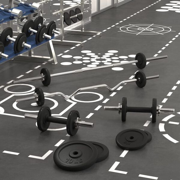 vidaXL &ouml;nt&ouml;ttvas egykezes &eacute;s k&eacute;tkezes s&uacute;lyz&oacute;k t&aacute;rcs&aacute;kkal 60 kg