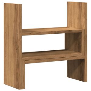 vidaXL k&eacute;zműves t&ouml;lgy szerelt fa &aacute;ll&iacute;that&oacute; asztali szervező 40x17x41cm