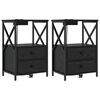 vidaXL &Eacute;jjeliszekr&eacute;ny 2 pcs Fekete t&ouml;lgy 40 x 31 x 60 cm Faanyag