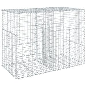 vidaXL horganyzott vas gabion kos&aacute;r fed&eacute;llel 200 x 100 x 150 cm