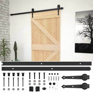 vidaXL Cs&uacute;sz&oacute; ajt&oacute; Term&eacute;szetes &eacute;s Fekete 80 x 210 cm T&ouml;m&ouml;r Fenyőfa