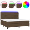 vidaXL barna sz&ouml;vet rug&oacute;s &eacute;s LED-es &aacute;gy matraccal 200x200 cm