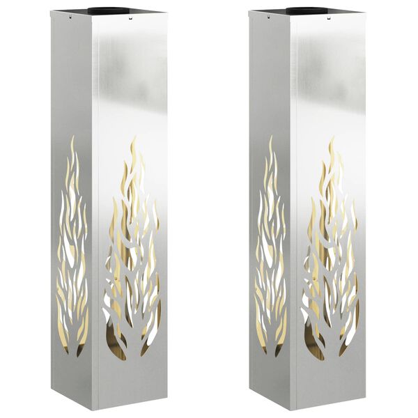 vidaXL Napelemmel műk&ouml;dő LED &ouml;sv&eacute;ny vil&aacute;g&iacute;t&aacute;s 2 pcs Ez&uuml;st