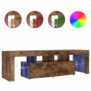 vidaXL füstös tölgy színű TV-szekrény LED-lámpákkal 140 x 36,5 x 40 cm