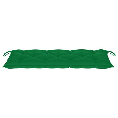 vidaXL tömör tíkfa Batavia pad zöld párnával 120 cm