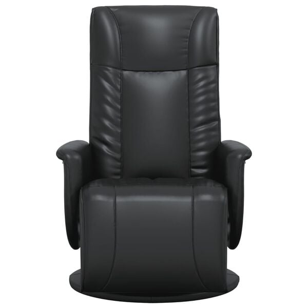 vidaXL fekete műbőr d&ouml;nthető fotel l&aacute;btart&oacute;val