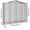 vidaXL 40 db &iacute;ves horganyzott vas gabion kos&aacute;r 200x50x160/180 cm