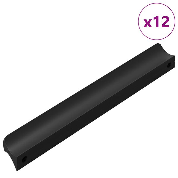 vidaXL Foganty&uacute; 12 pcs Fekete 106 x 7,4 x 15,5 mm Alum&iacute;nium