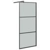 vidaXL fekete s&ouml;t&eacute;t ESG &uuml;veg zuhanyfal 80 x 195 cm