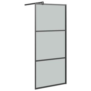 vidaXL fekete s&ouml;t&eacute;t ESG &uuml;veg zuhanyfal 80 x 195 cm