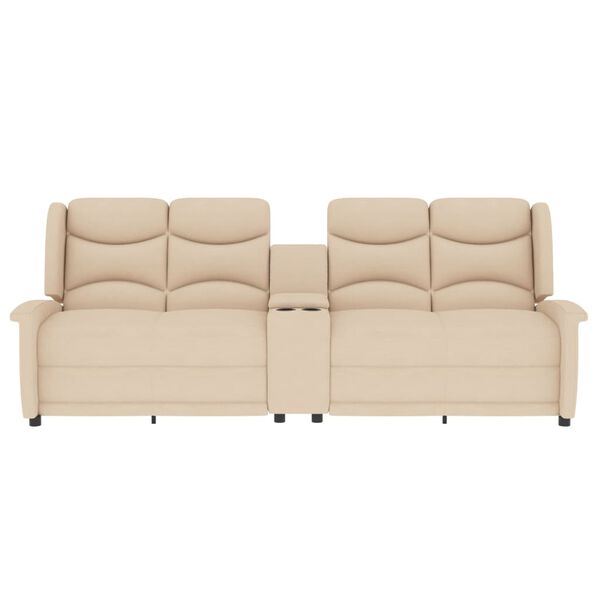 vidaXL 4 személyes krém dönthető masszázsfotel pohártartóval