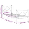 vidaXL fekete fém ágykeret fej- és lábtámlával 75 x 190 cm
