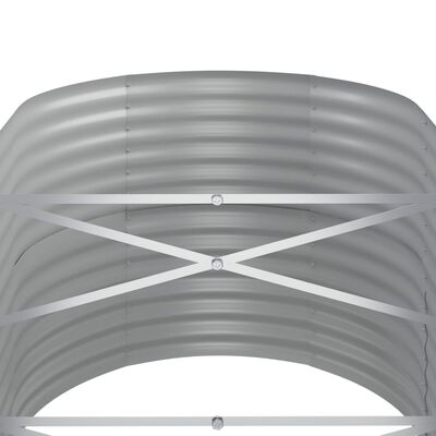 vidaXL ezüstszínű porszórt acél kerti magaságyás 368x80x68 cm