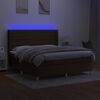 vidaXL barna sz&ouml;vet rug&oacute;s &eacute;s LED-es &aacute;gy matraccal 160x200 cm