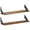 vidaXL Falpolcok 2 db Antik Fa 80 x 20 x 17 cm