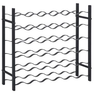 vidaXL fekete vas bortartó állvány 36 palacknak