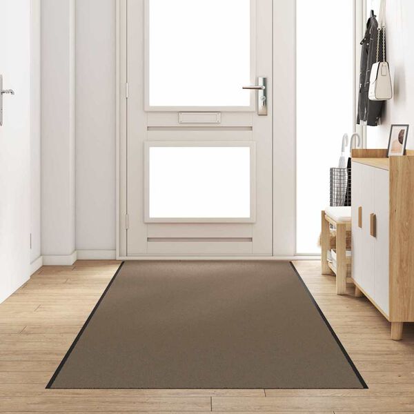 vidaXL Ajt&oacute;szőnyeg Beige &eacute;s fekete 120 x 400 cm Polipropil&eacute;n &eacute;s vinil