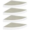 vidaXL 4 db t&ouml;lgysz&iacute;nű &eacute;s feh&eacute;r MDF fali sarokpolc 35 x 35 x 3,8 cm