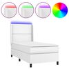 vidaXL feh&eacute;r műbőr rug&oacute;s &aacute;gy matraccal &eacute;s LED-del 100x200 cm