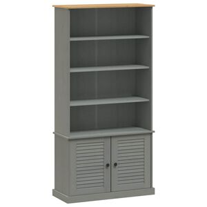 vidaXL VIGO sz&uuml;rke t&ouml;m&ouml;r fenyőfa k&ouml;nyvespolc 85x35x170 cm
