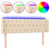 vidaXL kr&eacute;msz&iacute;nű sz&ouml;vet LED-es fejt&aacute;mla 163 x 16 x 78/88 cm