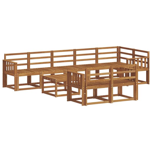 vidaXL K&uuml;lt&eacute;ri kanap&eacute; szett 9 pcs Term&eacute;szetes T&ouml;m&ouml;r Ak&aacute;cfa