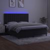 vidaXL fekete b&aacute;rsony rug&oacute;s &eacute;s LED-es &aacute;gy matraccal 160x200 cm