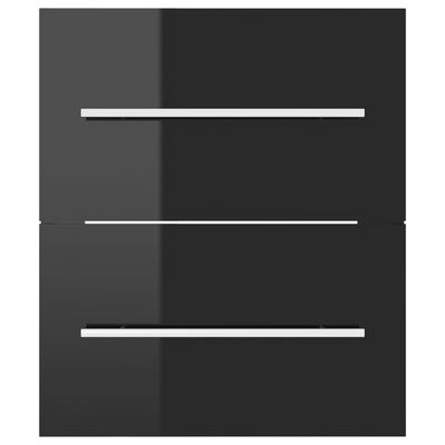 vidaXL magasfényű fekete forgácslap mosdószekrény 41 x 38,5 x 48 cm