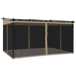 vidaXL t&oacute;psz&iacute;nű ac&eacute;l pavilon h&aacute;l&oacute;s oldalakkal 4 x 3 m