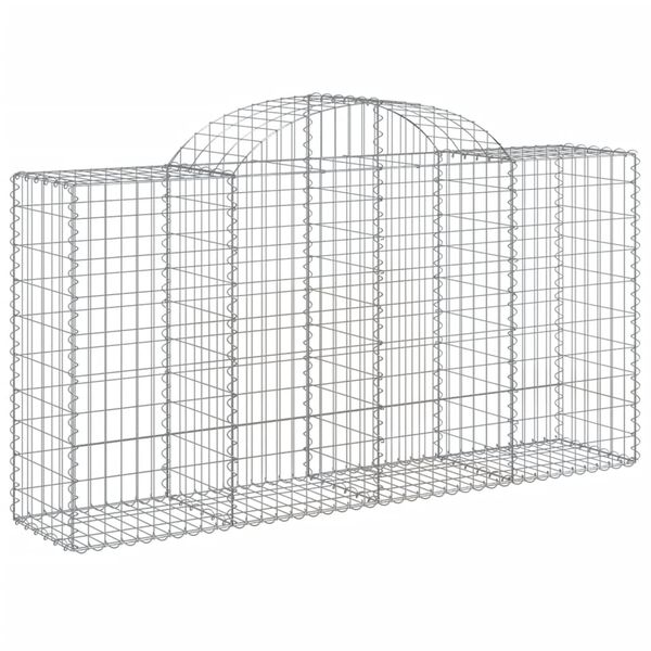 vidaXL 3 db íves horganyzott vas gabion kosár 200 x 50 x 100/120 cm