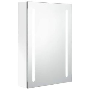 vidaXL f&eacute;nyes feh&eacute;r LED-es t&uuml;kr&ouml;s f&uuml;rdőszobaszekr&eacute;ny 50 x 13 x 70 cm