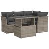 vidaXL 5 r&eacute;szes sz&uuml;rke polyrattan kerti &uuml;lőgarnit&uacute;ra p&aacute;rn&aacute;kkal