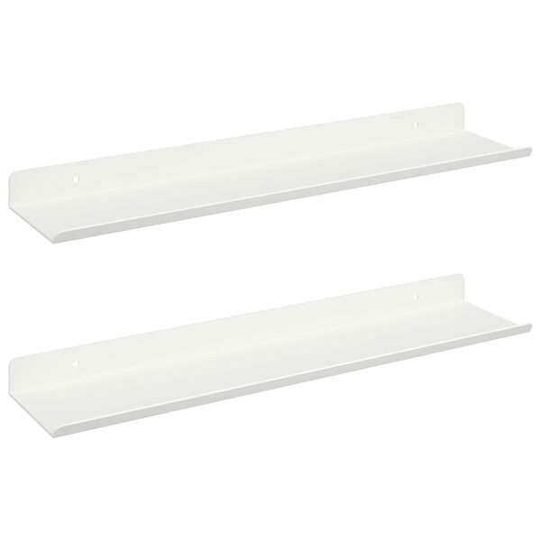 vidaXL Lebegő polc Falra szerelhető 2 pcs Feh&eacute;r 100 x 9 x 2,5 cm Ac&eacute;l