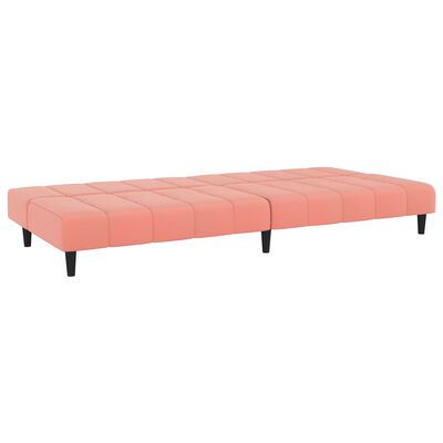 vidaXL kétszemélyes rózsaszín bársony kanapéágy