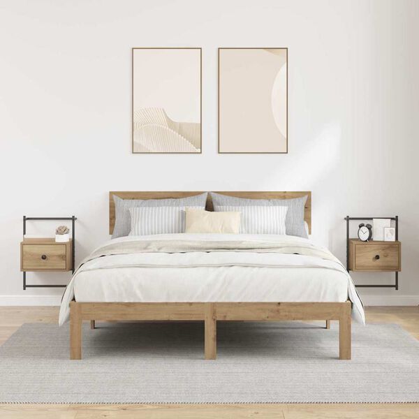 vidaXL &Eacute;jjeliszekr&eacute;ny 2 pcs Artisan t&ouml;lgy 35 x 30 x 51 cm Faanyag