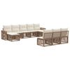 vidaXL Kerti Kanap&eacute; Szett 10 pcs Beige &eacute;s Kr&eacute;msz&iacute;nű polirattan