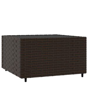vidaXL barna polyrattan n&eacute;gyzet alak&uacute; kerti doh&aacute;nyz&oacute;asztal 50x50x30 cm