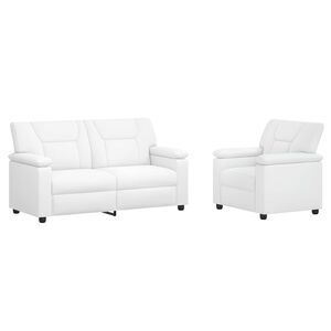 vidaXL Kanap&eacute; Szett 2 pcs Feh&eacute;r Műbőr