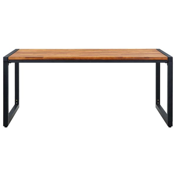 vidaXL t&ouml;m&ouml;r ak&aacute;cfa kerti asztal U-alak&uacute; l&aacute;bakkal 180 x 90 x 75 cm