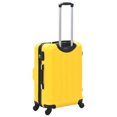 vidaXL 3 db sárga keményfalú ABS gurulós bőrönd