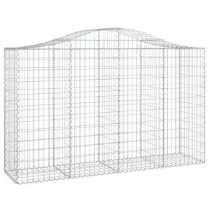vidaXL &iacute;ves horganyzott vas gabion kos&aacute;r 200x50x120/140 cm