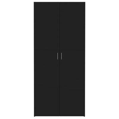 vidaXL fekete szerelt fa cipőszekrény 80 x 35,5 x 180 cm