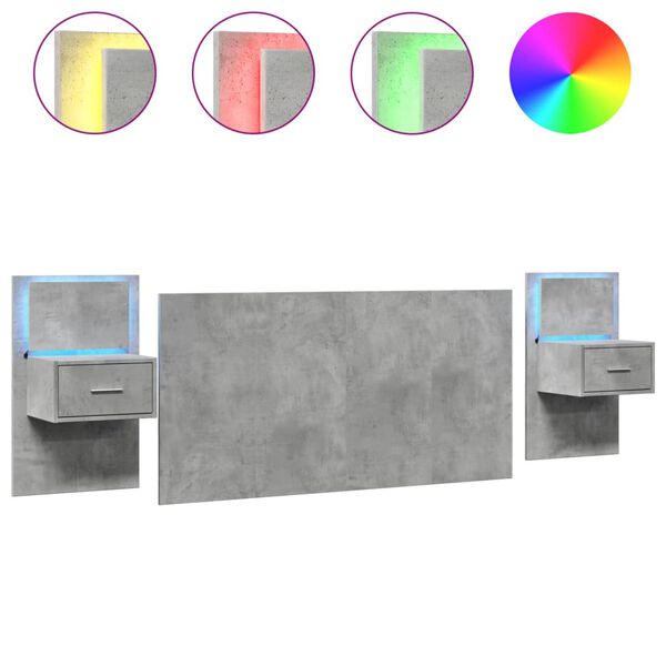 vidaXL betonsz&uuml;rke szerelt fa &aacute;gyfejt&aacute;mla szekr&eacute;nyekkel 160 cm