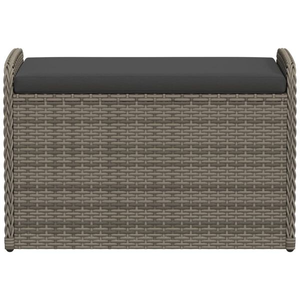 vidaXL sz&uuml;rke polyrattan t&aacute;rol&oacute;pad p&aacute;rn&aacute;val 80 x 51 x 52 cm