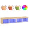 vidaXL 2 db sonoma t&ouml;lgy sz&iacute;nű TV-szekr&eacute;ny LED-ekkel 80x30x30 cm
