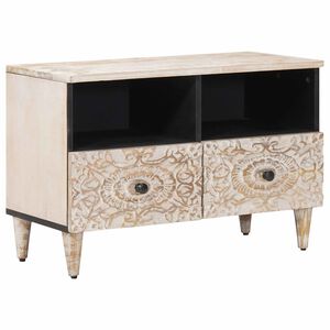 vidaXL TV szekr&eacute;ny Feh&eacute;r 70 x 33,5 x 46 cm T&ouml;m&ouml;r Mang&oacute;f&aacute;t