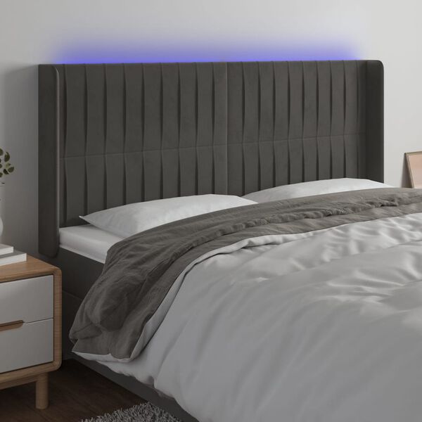 vidaXL s&ouml;t&eacute;tsz&uuml;rke b&aacute;rsony LED-es fejt&aacute;mla 183x16x118/128 cm