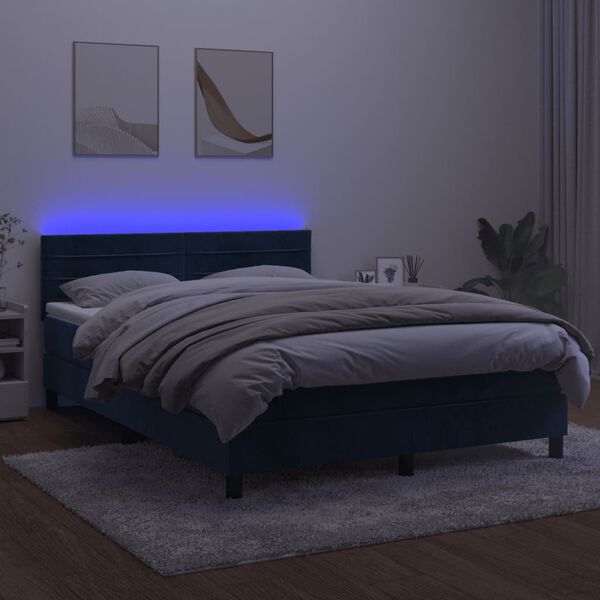 vidaXL s&ouml;t&eacute;tk&eacute;k b&aacute;rsony rug&oacute;s &eacute;s LED-es &aacute;gy matraccal 140x200 cm